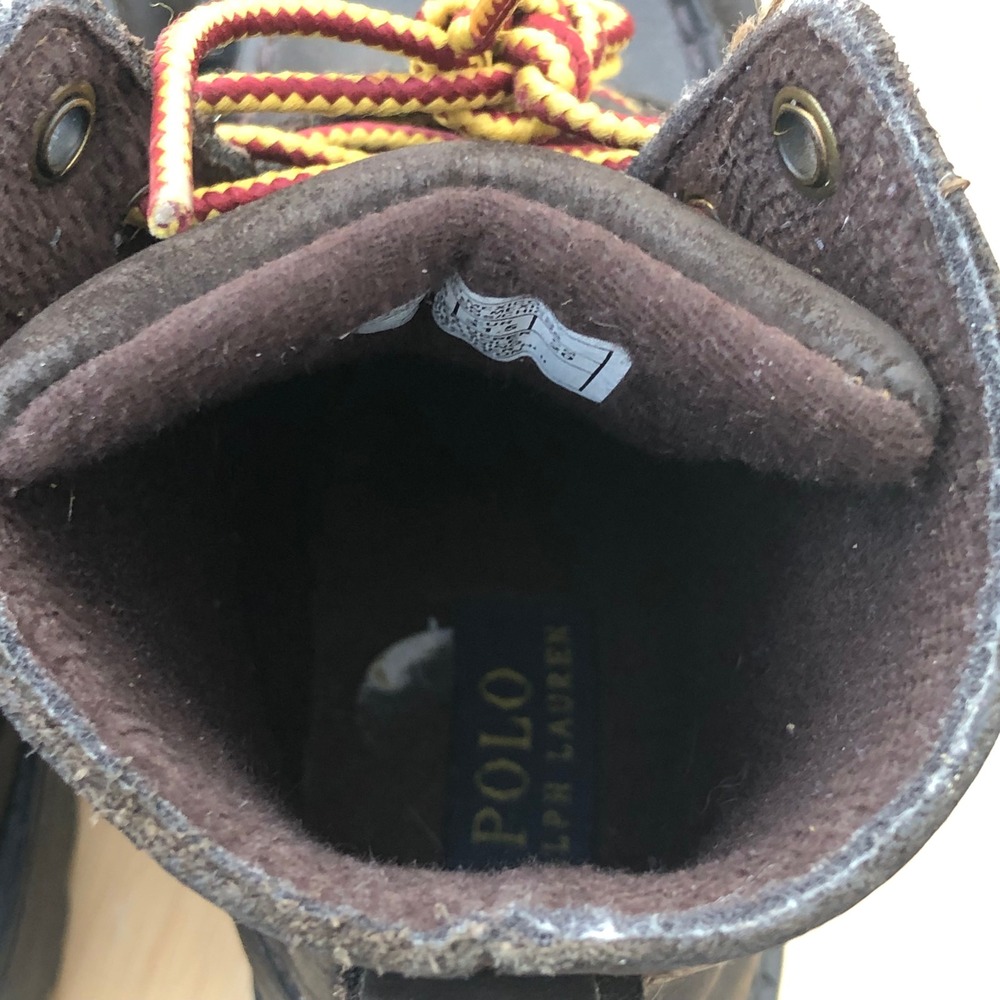Polo Ralph Lauren Ranger Hi II Polo Bear Boots Boys 1 US Brown Leather Buckle - Picture 14 of 16